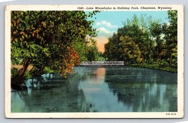 Lake Minnehaha Cheyenne Wyoming Postcard VTG UNP colored river Holliday park - £4.62 GBP