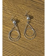 Silver Hoop Circle Ball Teardrop Loop Earrings Fashion Jewelry 2 Inch - $149.05 MXN