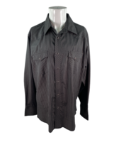 Wrangler Mens Size XL Button Down Shirt Long Sleeve Vertical Stripe Pearl Button - £19.94 GBP