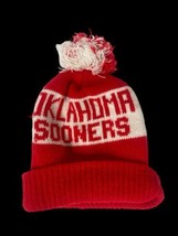 OU Winter Hat Pom Pom Top Oklahoma Sooners University Vintage Knit Cap Spell Out - $33.44