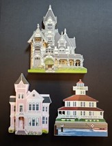 The Cats Meow Village Lot Of Three Famous Homes Carson Mansion Pitkin House - £39.43 GBP