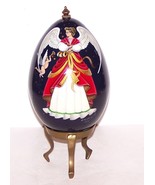 STUNNING RARE 1994 R VANDERGRIFT COBALT WITH ANGEL &amp; CHERUB 6 1/8&quot; EGG O... - $79.19