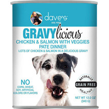 Dave&#39;s Cat&#39;s Dog Grain Free Gravylicious Chicken And Salmon 12oz. (Case of 12) - £60.89 GBP