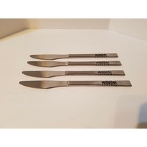 Set of 4 Satin Swirl Dinner Knives Flatware Stainless Steel Japan - $9.10