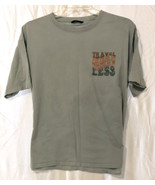 Travel More Worry Less Mens Size M Khaki T-shirt. Pre Owned - £6.18 GBP