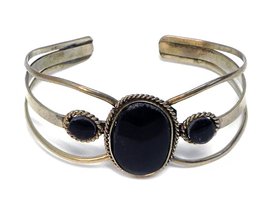 Mia Jewel Shop Large Oval Gemstone Silver Metal Cuff Bracelet Healing Crystal Ca - £22.90 GBP