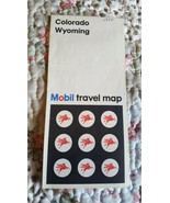 1970 Colorado Wyoming Mobil Travel Map - $3.95