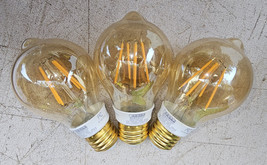 23OO29 Lot Of 3 Led Filament Bulbs, 120VAC Medium Base, Feit 4 Watt 2200K, Vgc - $7.64