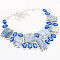 Blue Kyanite Tanzanite Gemstone Handmade Fashion Necklace Jewelry 18&#39;&#39; SA 5455 - £13.57 GBP