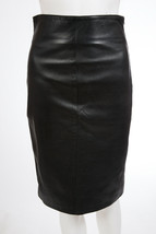 Genny Black Lambskin Leather Pencil Skirt sz 6 - £59.81 GBP