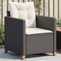 vidaXL Patio Chair with Cushions Black Poly Rattan - $141.18