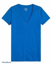 J.Crew Women’s S/S  V- Neck Slub Cotton T-Shirt.Cobalt Blue.Sz.Medium.NWT - £15.94 GBP