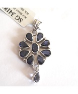 4 cttw Natural Iolite 925 sterling silver pendant - £23.90 GBP