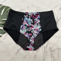 Torrid High Rise Bikini Bottoms Plus Size 4x Black Pink Floral Retro Swim - $19.79