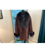 Shearling Suede and Fox Coat Size XL - £297.17 GBP