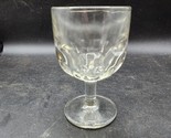 Vintage Clear Glass Large Thumbprint Goblet Schooner Thick HEAVY Quality... - $12.84