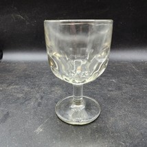 Vintage Clear Glass Large Thumbprint Goblet Schooner Thick HEAVY Quality Glass - £10.02 GBP