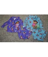 Girls Pajamas Dora Explorer 4 Pc Fleece Long Sleeve Shirt &amp; Pants-sz 12 ... - $16.83