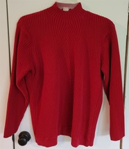 Womens Plus 3X Jones New York Sport Red Mock Turtleneck Heavy Knit Sweater - £14.71 GBP