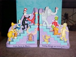 Hallmark Dr. Seuss Sculpted Bookends by Robert Chad 2000 Mint In box - £197.83 GBP