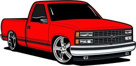 1990 Chevy 1500 Pick Up Red Laser Cut Metal Sign - $96.86 CAD
