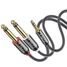 J&amp;D 3.5Mm 1/8 Inch TRS Male to Dual 6.35Mm 1/4 Inch TS Male Mono Stereo Y-Cable  - £10.77 GBP
