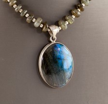 Collana Unica In Argento Sterling Con Pendente E Perle In Labradorite! - $534.61