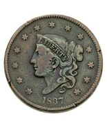 1837 Medium Letters Large Cent in Fine Condition, Brown Color, Nice Detail - €46,60 EUR