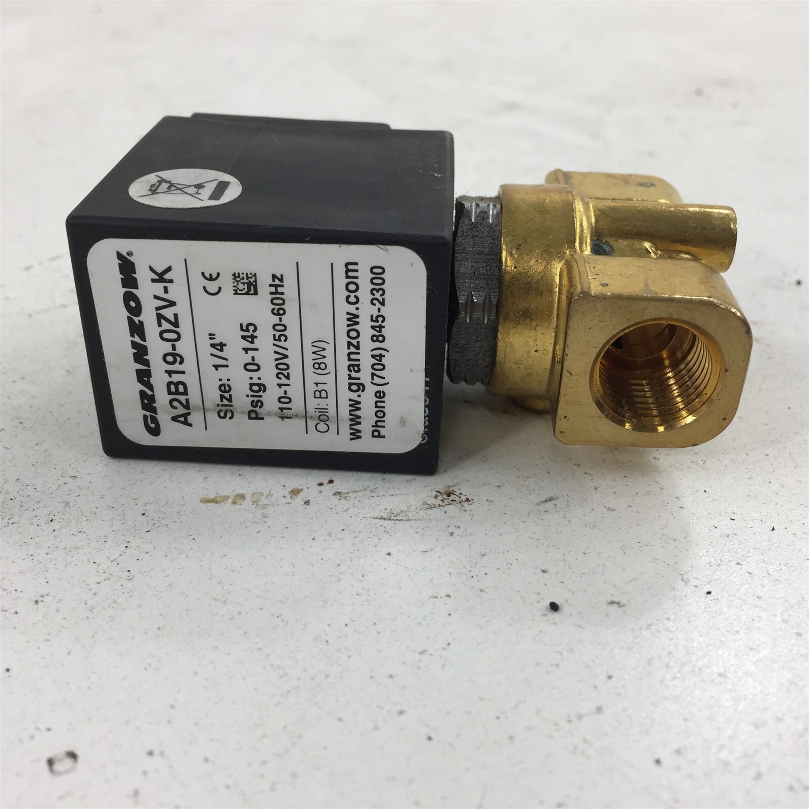 Granzow A2B19-0ZV-K Solenoid Valve 1/4&quot; 0-145 110/120V - $169.99