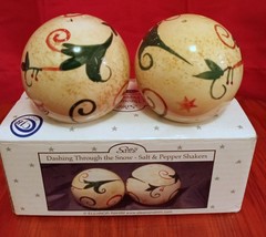 Christmas Salt Pepper Shakers Dashing Through The Snow NIB  - £3.91 GBP