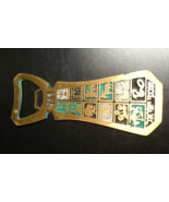 Israel Souvenir Bottle Opener Brass Colored Body with Green and Black Co... - £12.63 GBP