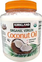 Kirkland Signature Organic Virgin Coconut Oil Cold Pressed 84 Oz Jar EXP... - $33.42