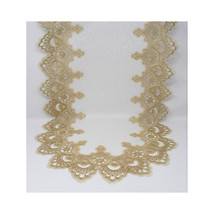 H8139-F2-15x54 15 x 54 in. Gold European Lace with White Antique Fabric ... - $757.23 MXN
