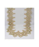H8139-F2-15x54 15 x 54 in. Gold European Lace with White Antique Fabric ... - $39.84