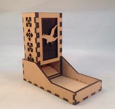 Raven Dice Tower and Tray Purple Acrylic Window COMPACT DESIGN Laser Cut... - $29.69