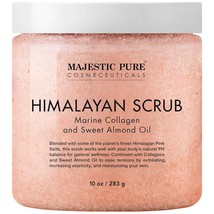 MAJESTIC PURE Himalayan Pink Salt Body Scrub with Collagen and Sweet Alm... - $575.52 MXN