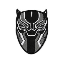 BLACK PANTHER IRON ON PATCH 4&quot; Comic Superhero Mask Embroidered Applique... - $92.47 MXN