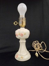 Ceramic Lamp Embossed Roses Farmhouse Country Boudoir Desk Bedside Vintage  READ - £13.94 GBP