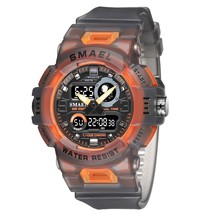 SMAEL Black Purple Digital Watches for Men Fashion Dual Time Display Military Sp - £30.37 GBP