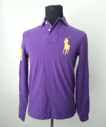 POLO Ralph Lauren Men Size S Long Sleeve Polo Shirt Purple Custome Fit (... - £46.34 GBP