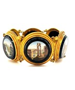 18k Yellow Gold Victorian Italian Micromosiac Station Bracelet 6.5&quot; 50.9... - $9,939.35 CAD