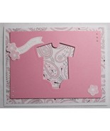 Stampin up! Handmade card Sweet Baby Paisly Pink Paisley Flower Bodysuit... - $10.64 CAD
