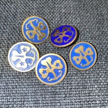 5-Vintage Antique Fraternal Mason Tree Stars Pin Button Token Medal Pinback - $18.69