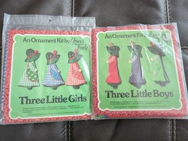 Vintage NIP Yours Truly Ornament Kits Three Little Boys Three Little Girls 1976 - £11.38 GBP