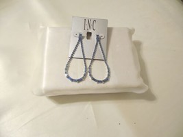 INC International Concepts 3&quot; Silver Tone Blue Stone Teardrop Earrings M... - £11.33 GBP