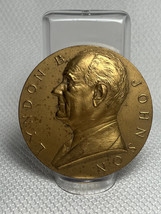 1963 Vtg Bronze Lyndon B. Johnson Inauguration Gilroy Roberts Medallion Medal - £23.94 GBP