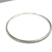 2.50 Carat Diamond Eternity Bangle Bracelet 14k White Gold - £2,777.69 GBP
