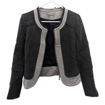 Rebecca Minkoff Two Tone Charcoal Grey Gray Blazer Career Jacket Zip Up Size 4 - £105.54 GBP