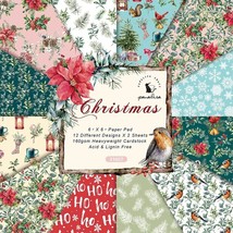 24 Sheet 6&quot;X6&quot; Christmas Flower Leaves Birds Snowflakes Vintage Decorative Craft - £14.90 GBP