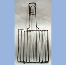 antique victorian HANDMADE WIRE FIREPLACE GRILLING BASKET/TOOL camping s... - $123.70